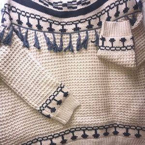 Listicle Fringe Knit Sweater